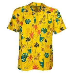 Men's Shirt Hawaiian Print Style Summer Short Sleeve Button Down Beach T-Shirt